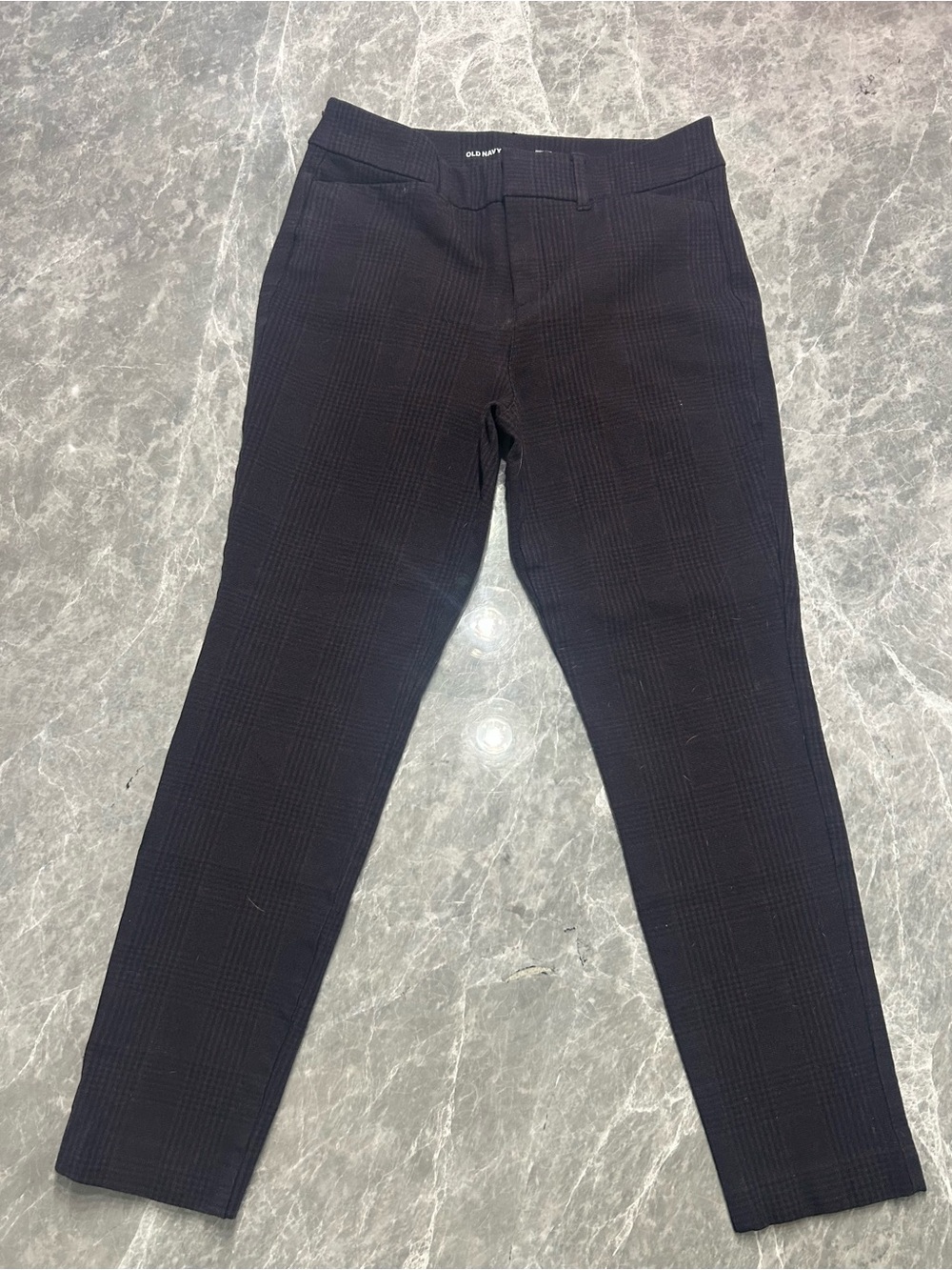 Old Navy Men’s Black Plaid Stretch Dress Pants